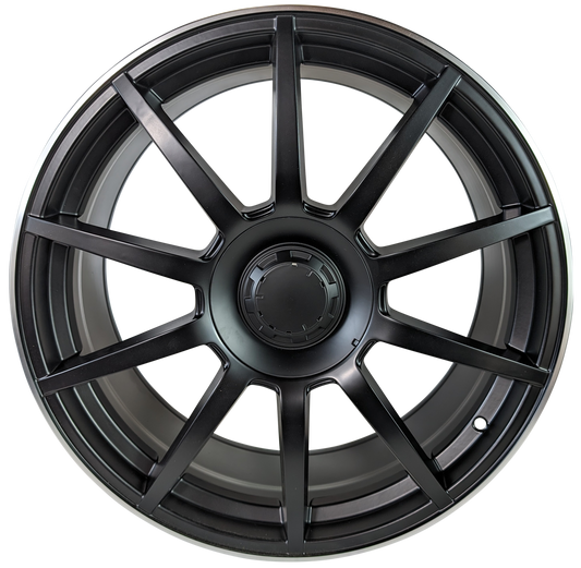 Set 4- 20" Custom Wheels 10 Spoke Matte Black 5x112 Staggered 20x8.5 and 20x9.5 Fits Any Mercedes