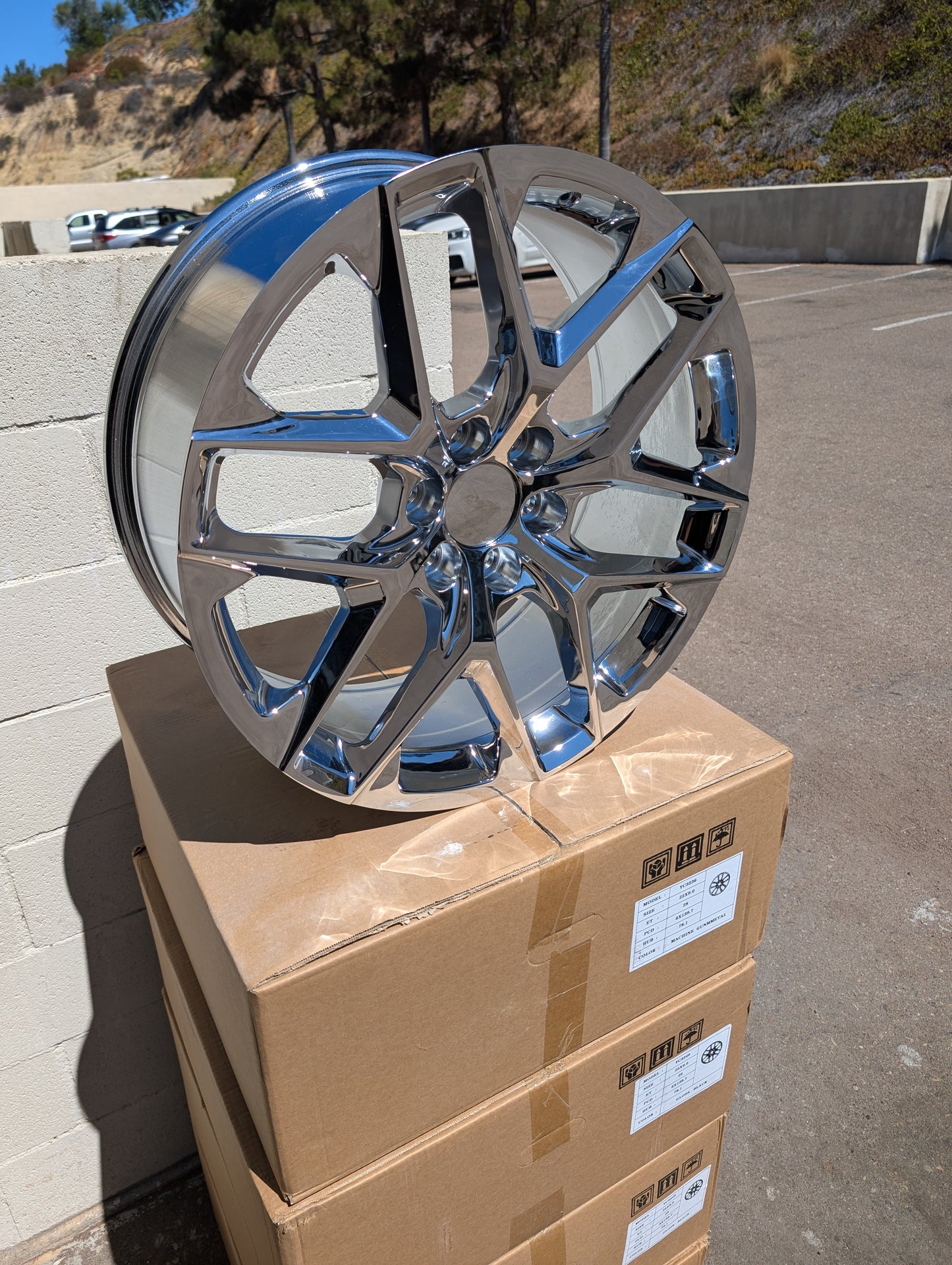 Set 4 - 22" x 9" Wheels Chrome Fits Chevy Silverado 1500 RST WT Suburban LT LS Tahoe LS Z71 Premier High Country